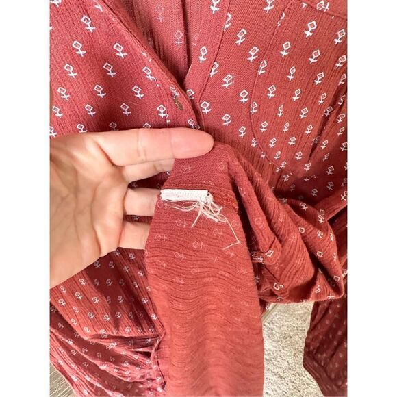 C14 Free People Print Boyfriend High Low Tunic Top Size XSmall - Picture 6 of 7